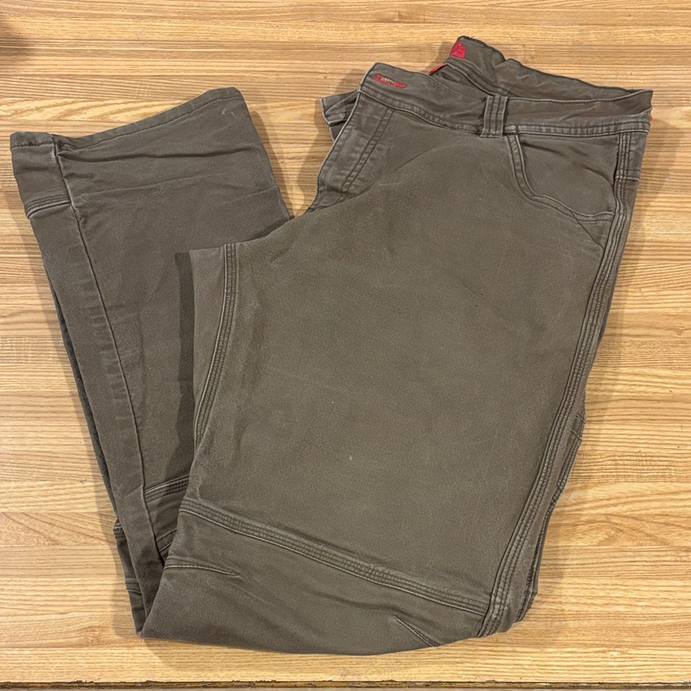 Rugged Men's Khaki Work Chinos — Dark Brown olive EMS 34x34
